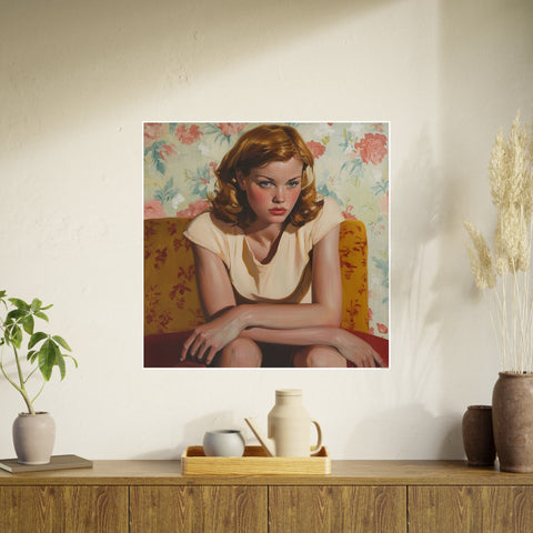 Poster Print, Lucian Freud Inspired Art, Woman with Big Hands, Home Decor Wall Art, Unique Gift Idea, Room Decor, Modern Art Print