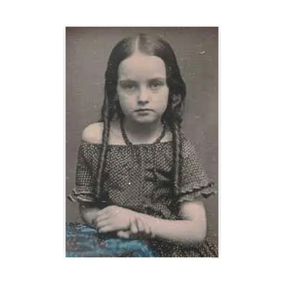 Poster Print, Vintage Portrait Art, Geri Heinz 11 Year Old, Northern Illinois 1898, Forlorn Wonder and Beauty, Photo Art Paper Posters