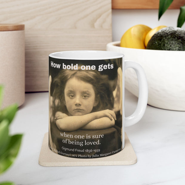 Artistic Fusion Ceramic Mug, Klimt & Cameron Art, Sigmund Freud Quote, Coffee Cup, Tea Mug, Drinkware, Home Decor, Gift for Art Lover,