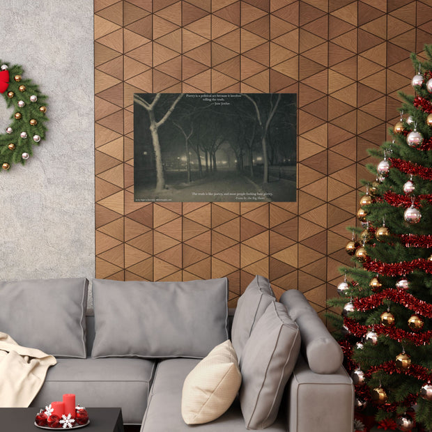 Poster Print, Wall Art Decor, Alfred Stieglitz Photo, Icy Night in New York, Big Short and June Jordan Quotes, Matte Horizontal