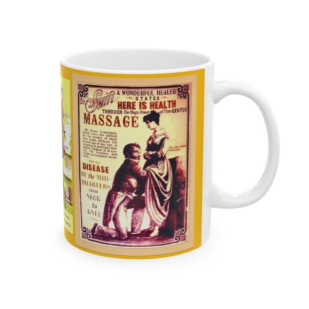 Ceramic Coffee Mug 11oz Door to door Masturbation Man Retro 19th Century Gift for Man Gift for Woman gift for Mom
