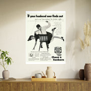 Poster Print, Vintage 1952 Coffee Ad, Funny Retro Kitchen Decor, Gender Relations Humor, Wall Art Print, Home Office Decor