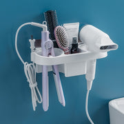 Hands-Free Hair Dryer Holder & Curling Iron Shelf