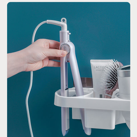 Hands-Free Hair Dryer Holder & Curling Iron Shelf