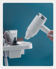 Hands-Free Hair Dryer Holder & Curling Iron Shelf