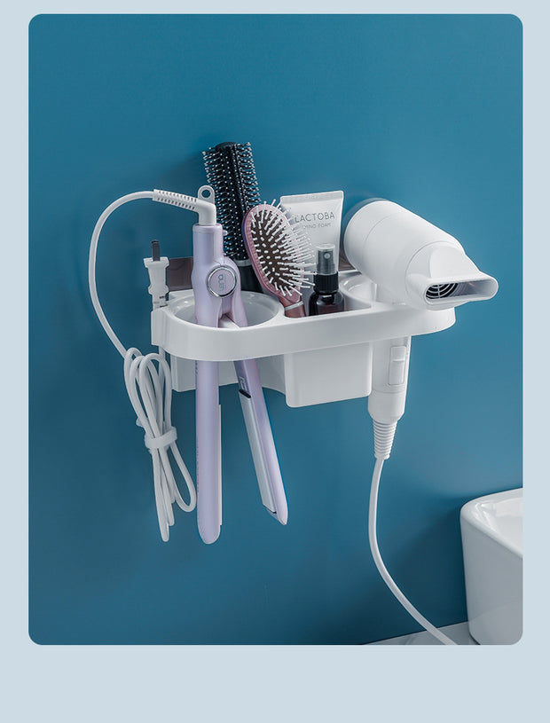 Hands-Free Hair Dryer Holder & Curling Iron Shelf
