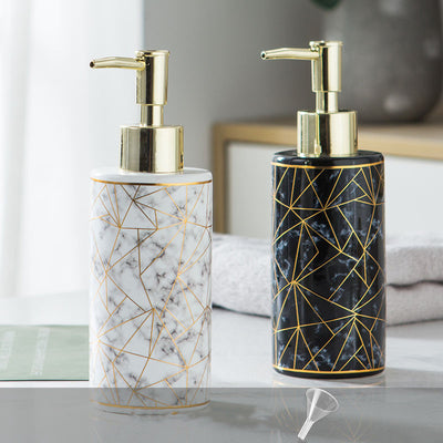 Marble Ceramic Lotion & Shampoo Dispenser Bottle
