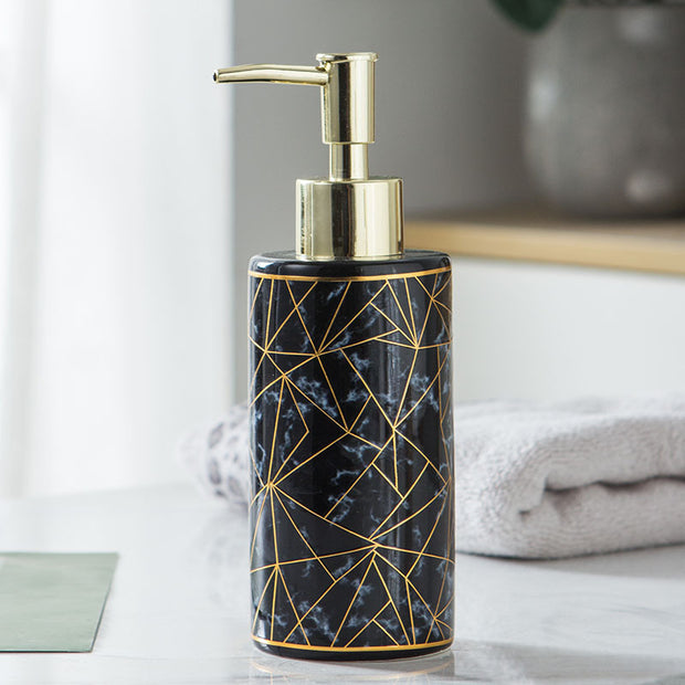 Marble Ceramic Lotion & Shampoo Dispenser Bottle