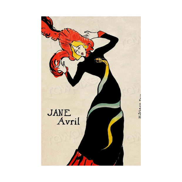 Matte Vertical Posters Toulouse-Lautrec Jane Avril  24 inches wide 36 long ( 1896 ) Courtesy Art Institute of Chicago