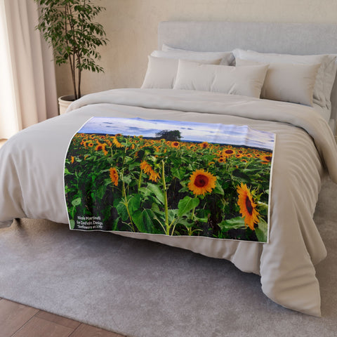 Soft Polyester Blanket By Nicole Martinelli "Sunflowers at 3 PM"