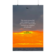 Vertical Poster, Sunset at Holland Beach with Arthur Schopenhauer Quote, Matte Wall Art Print, Home Decor, Coastal Print, Beach House Decor