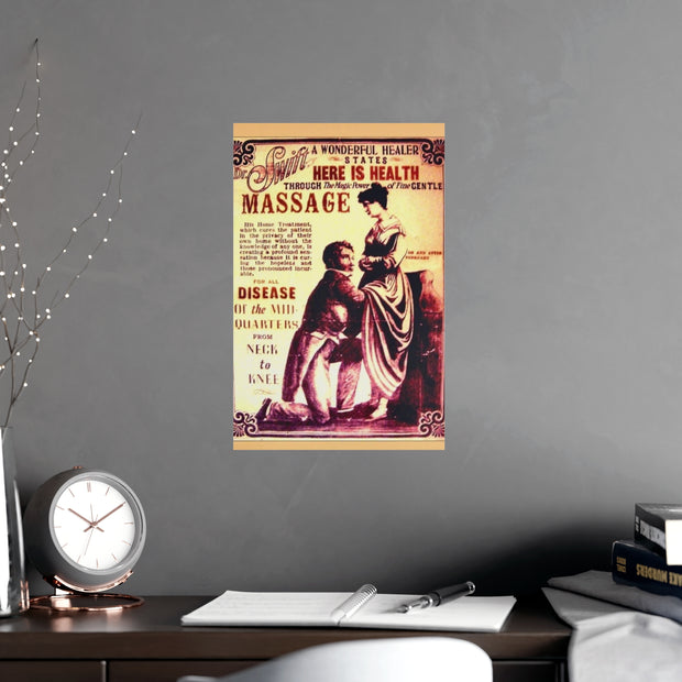 Vertical Poster Door to Door Masturbation Man of Women to Cure Hysteria in the Late 1800's
