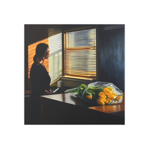 Art Poster Print, Edward Hopper Inspired 'It Could Go Either Way' by Nick Palsgraf, Melancholic Love Recipient, Home Decor, Wall Art, Gift