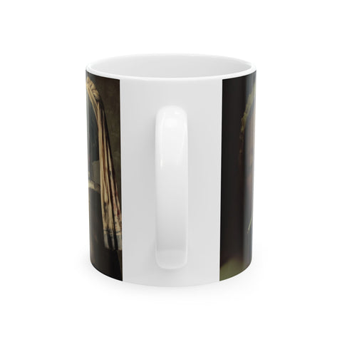 Renaissance Painter Coffee Mug, 11oz Ceramic Mug Elizabethan Woman Design, Artistic Coffee Cup Gift, Historical Art Lover Gift, Unique