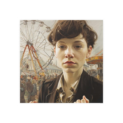 Poster Print, The Carnival of Mystique by Nick Palsgraf (2025), Irish Girl Confronting with Raised Fists, Art Paper Wall Art, Photo Print,