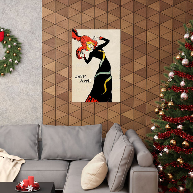 Matte Vertical Posters Toulouse-Lautrec Jane Avril  24 inches wide 36 long ( 1896 ) Courtesy Art Institute of Chicago