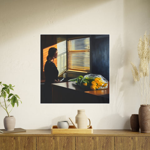 Art Poster Print, Edward Hopper Inspired 'It Could Go Either Way' by Nick Palsgraf, Melancholic Love Recipient, Home Decor, Wall Art, Gift