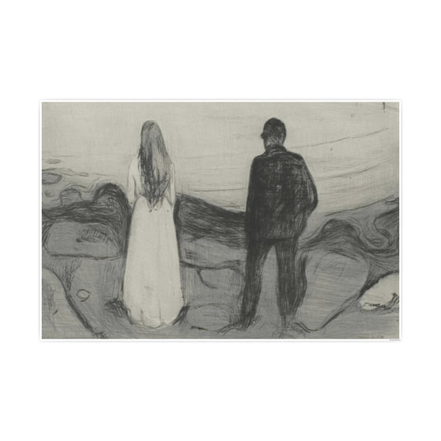 Art Poster Reproduction, Edvard Munch Print, Two Human Beings, The Lonely Ones, Wall Art Decor, Home Office Decor, Vintage Art Print