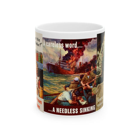 Ceramic Mug, 11oz World War II Poster Mugs Coffee Mugs