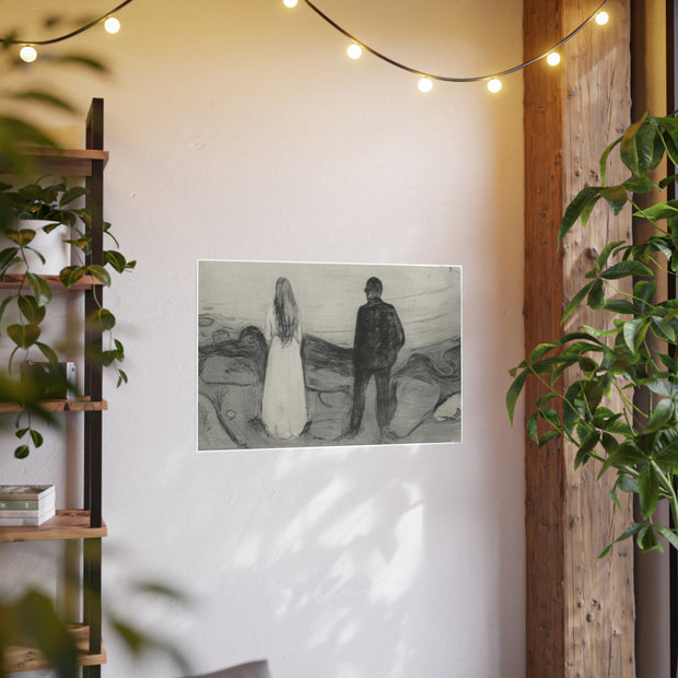 Art Poster Reproduction, Edvard Munch Print, Two Human Beings, The Lonely Ones, Wall Art Decor, Home Office Decor, Vintage Art Print