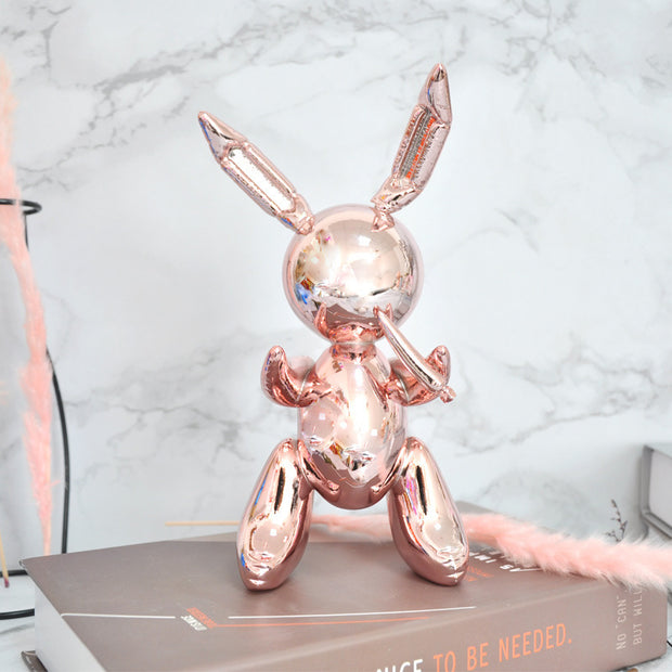Balloon Rabbit Home Decor – Modern Resin Sculpture Decorative Figurine