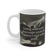 Alien Abduction Coffee Mug, UFO Theme Cup, Extraterrestrial Gift, Fun Sci-Fi Tea Cup, Hopper Painting Mug