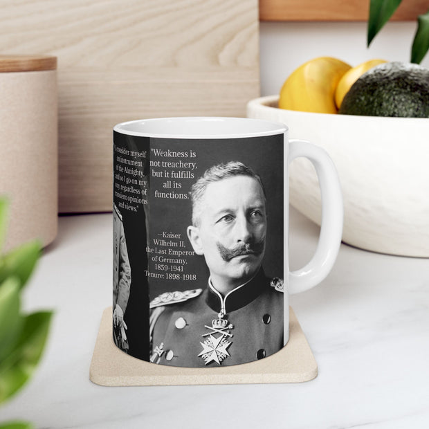 Kaiser Wilhelm II Coffee Mug, German King Historical Tea Cup, Almighty Instrument Reflective Drinkware, Gift for History Buff, Political