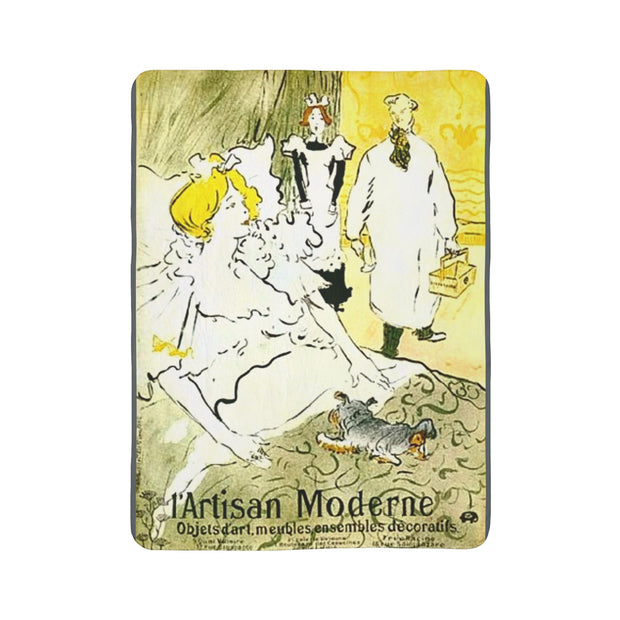 Fleece Sherpa Blanket Toulouse-Lautrec Blanket "Artisan Moderne" (1896)