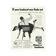 Poster Print, Vintage 1952 Coffee Ad, Funny Retro Kitchen Decor, Gender Relations Humor, Wall Art Print, Home Office Decor