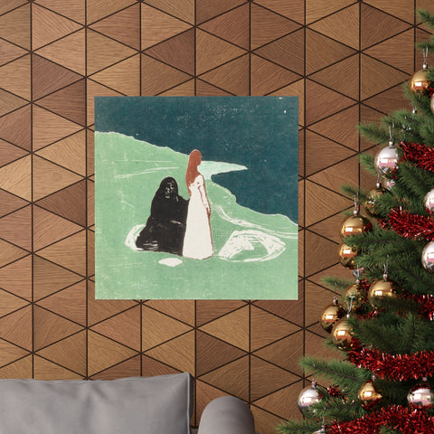 Matte Horizontal Posters Two Women on the Shore, Edvard Munch, Norwegian 1898; Courtesy Art Institute of Chicago