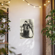 Vintage Family Photo Art Poster, Nostalgic Wall Decor for Home, Jean Francios Millet 'Where Can He Be' 1848, Timeless Gift for Heritage