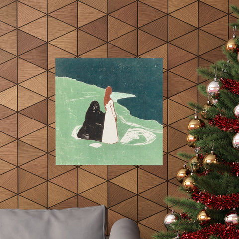 Matte Horizontal Posters Two Women on the Shore, Edvard Munch, Norwegian 1898; Courtesy Art Institute of Chicago