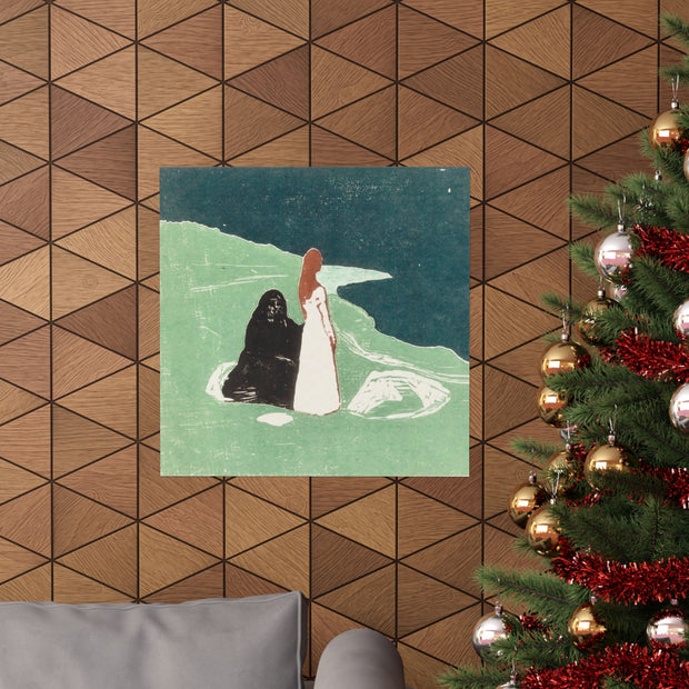 Matte Horizontal Posters Two Women on the Shore, Edvard Munch, Norwegian 1898; Courtesy Art Institute of Chicago