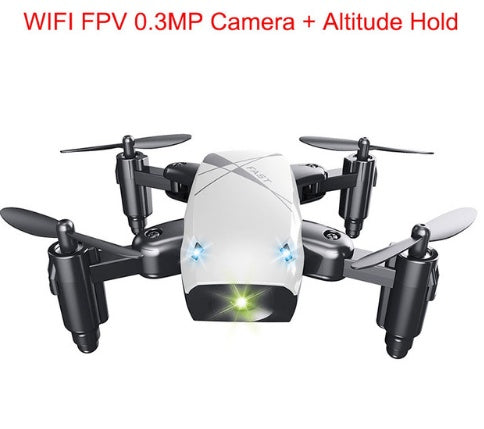 Micro Foldable RC Drone – Mini Quadcopter with 3D Steering Wheel Remote, WiFi Camera & APP Control for Kids