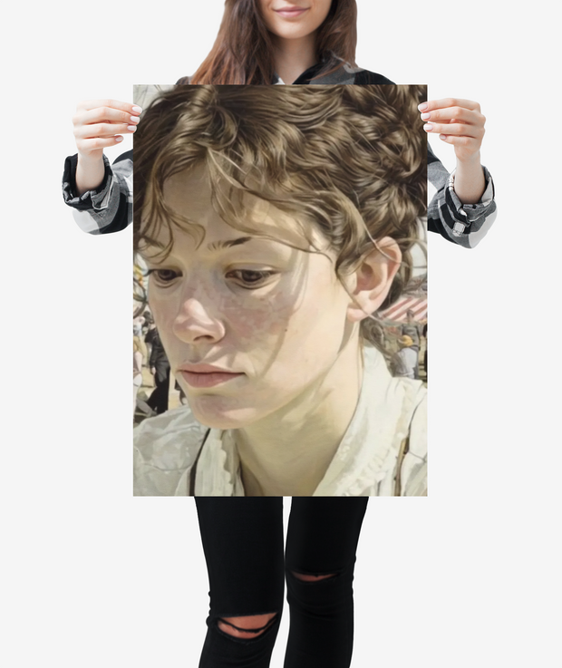 Poster Print, Photo Art Paper, The Carnival of Mystique by Nick Palsgraf (2025), Irish Girl Confronting Beauty, 32x32 inches, Wall Art