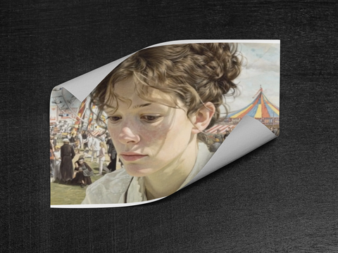 Poster Print, Photo Art Paper, The Carnival of Mystique by Nick Palsgraf (2025), Irish Girl Confronting Beauty, 32x32 inches, Wall Art