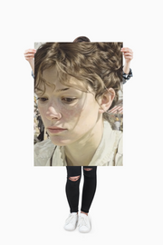 Poster Print, Photo Art Paper, The Carnival of Mystique by Nick Palsgraf (2025), Irish Girl Confronting Beauty, 32x32 inches, Wall Art