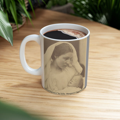 Ceramic Mug with Julia Margaret Cameron's Rare Masterworks, Madonna Riposata & Venus Chiding Cupid, Fine Art Photography Vintage Gift, Art