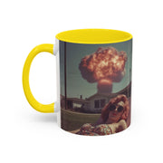 Retro Coffee Mug, 1950's Vintage Atomic Explosion, Sunbathing Giantess, Laconic Bathing Beauty Cup, Unique Tea Mug, Geek Gift, Nostalgia
