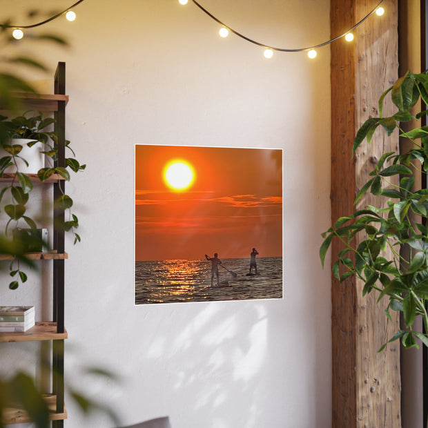 Holland Michigan Sunset Paddleboarding Wall Art, Coastal Decor, Beach Poster, Relaxing Home Aesthetic, Gift for Water Lovers