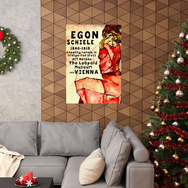 Egon Schiele Art Exhibition Matte Vertical Poster, Reproduction Wall Art Decor, Artist Advertisement Print, Art Lover Gift, Home Gallery