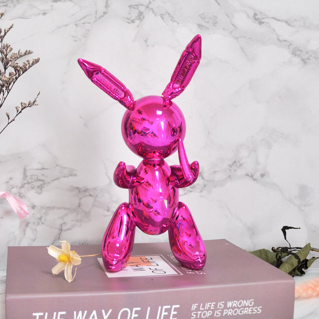 Balloon Rabbit Home Decor – Modern Resin Sculpture Decorative Figurine
