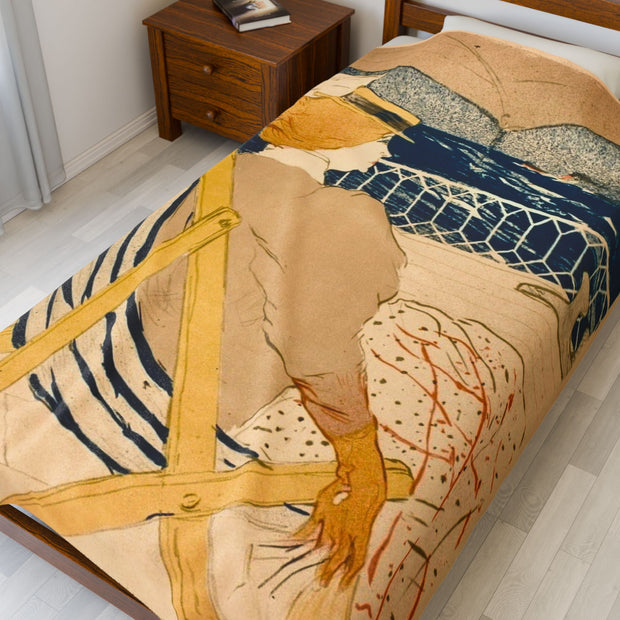 Velveteen Plush Blanket Toulouse-Lautrec The Passenger in Cabin 54-Cruise ( 1896 ) Courtesy of Art Institute of Chicago