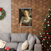 Matte Vertical Posters Laconic Woman on a Bus, Nick Palsgraf 1946 ( Inspired by Lucian Freud )