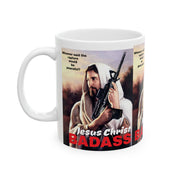 Pro Christian Pro Second Amendment Ceramic Mug, Jesus Armed with AK 47 Coffee Cup, Religious Gun Rights Mug, Christian Faith Gift, Second