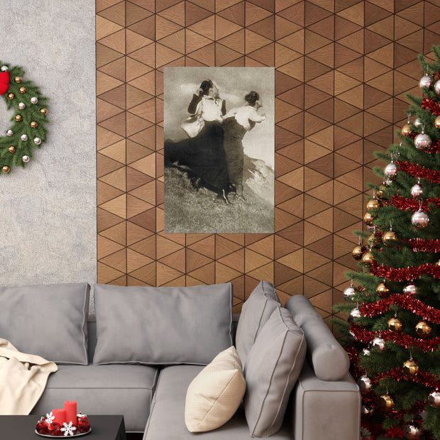 Fine Art Matte Vertical Posters - Reproduction of Austrian Photographer Heinrich Kuhn's "Wanderers"  (1915)