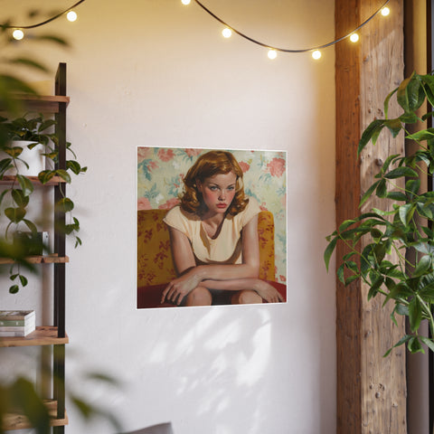 Poster Print, Lucian Freud Inspired Art, Woman with Big Hands, Home Decor Wall Art, Unique Gift Idea, Room Decor, Modern Art Print