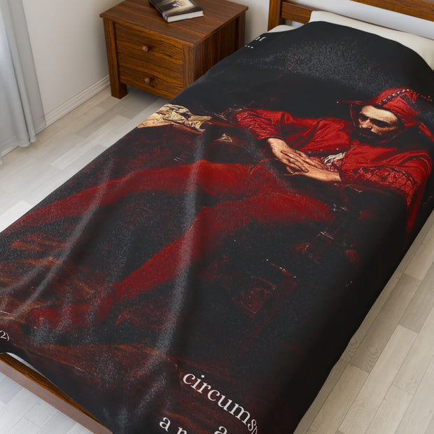 Velveteen Plush Blanket - Jan Mantejko's Stanczyk Portrait Throw, Polish History Home Decor, Cozy Soft Bedding, Gift Idea for Art Lovers,