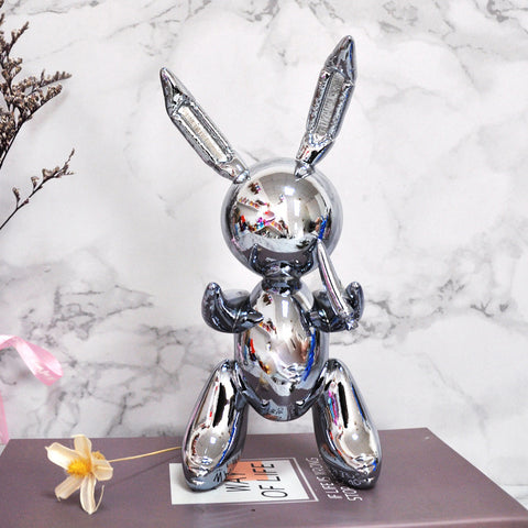 Balloon Rabbit Home Decor – Modern Resin Sculpture Decorative Figurine