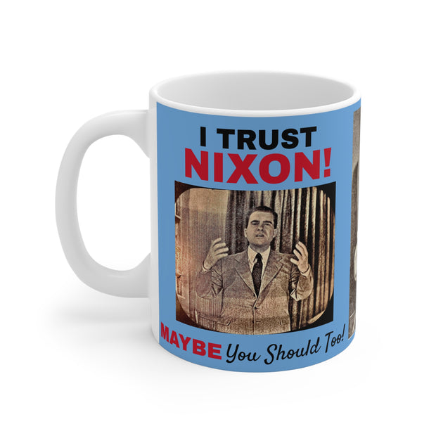 Nixon on TV 11oz Mug - Vintage President Retro Coffee Cup, Political History Collectible Gift, Republican Democrat Political Enthusiast,